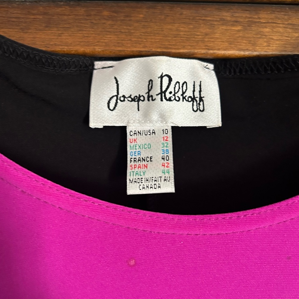 Joseph Ribkoff Fuchsia and Black Tunic - Picture 3 of 3
